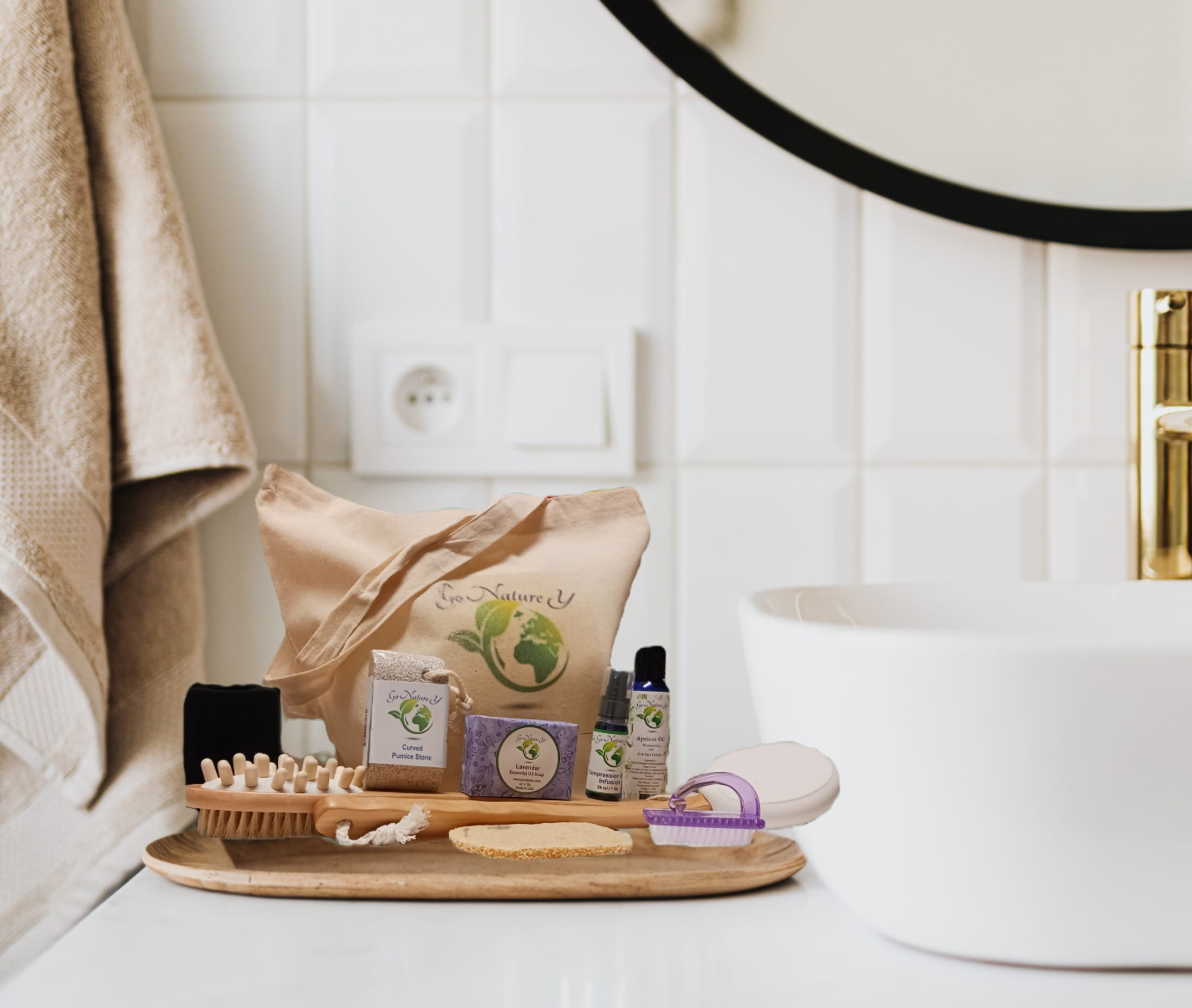 go nature y, wellness spa essentials tote, promote relaxation go nature y, wellness spa essentials tote, promote relaxation