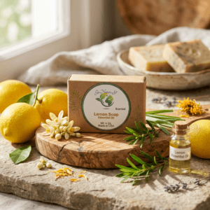 lemon soap in nice background