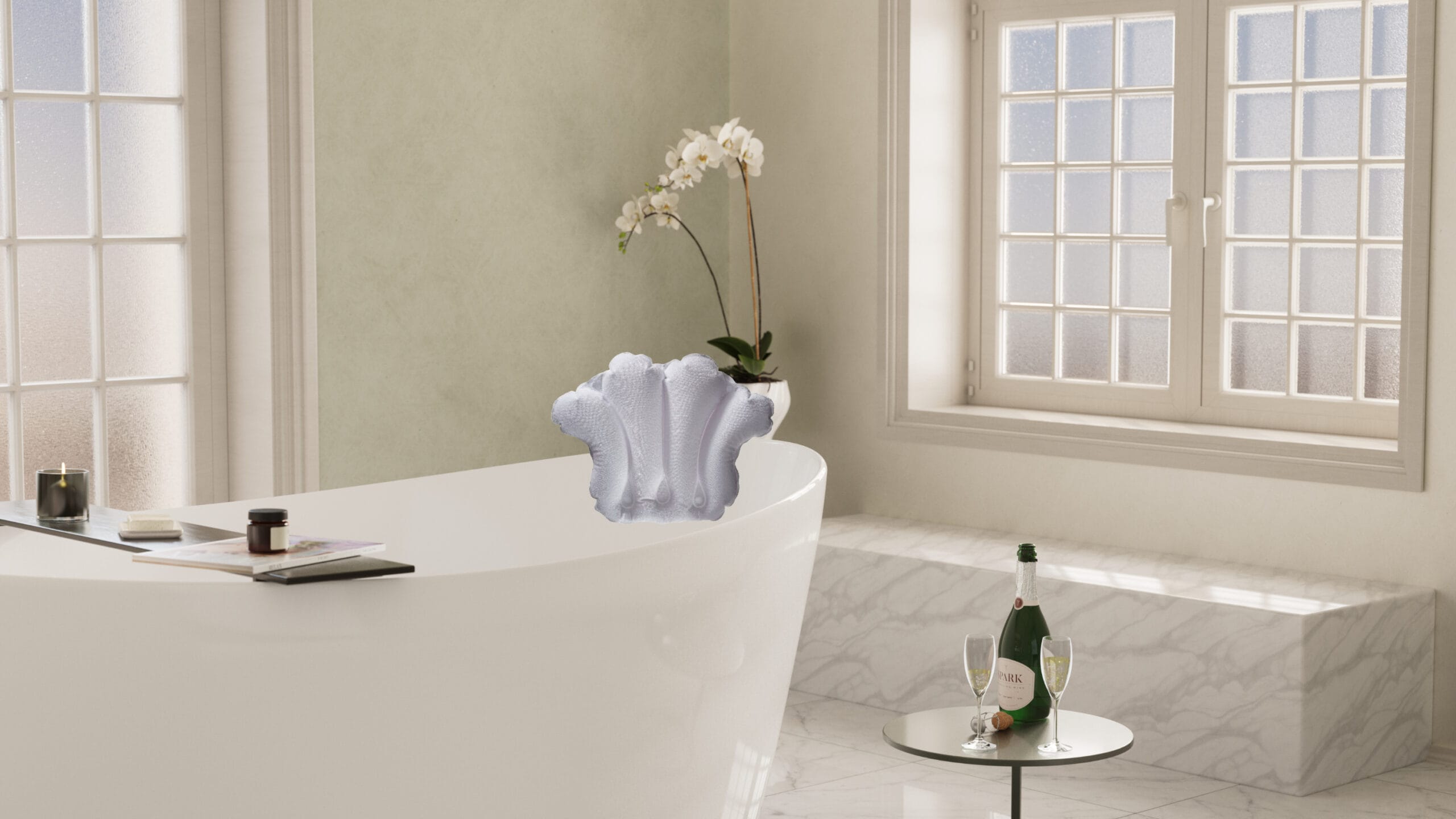 go nature y bathtub pillow, shell shaped support for neck & shoulders go nature y bathtub pillow, shell shaped support for neck & shoulders